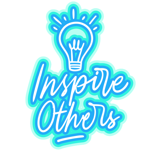 "inspire others", illustrated text icon